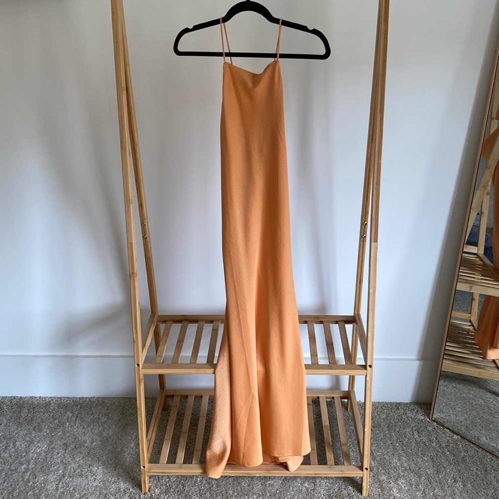 High Neck Open Back Midi Dress